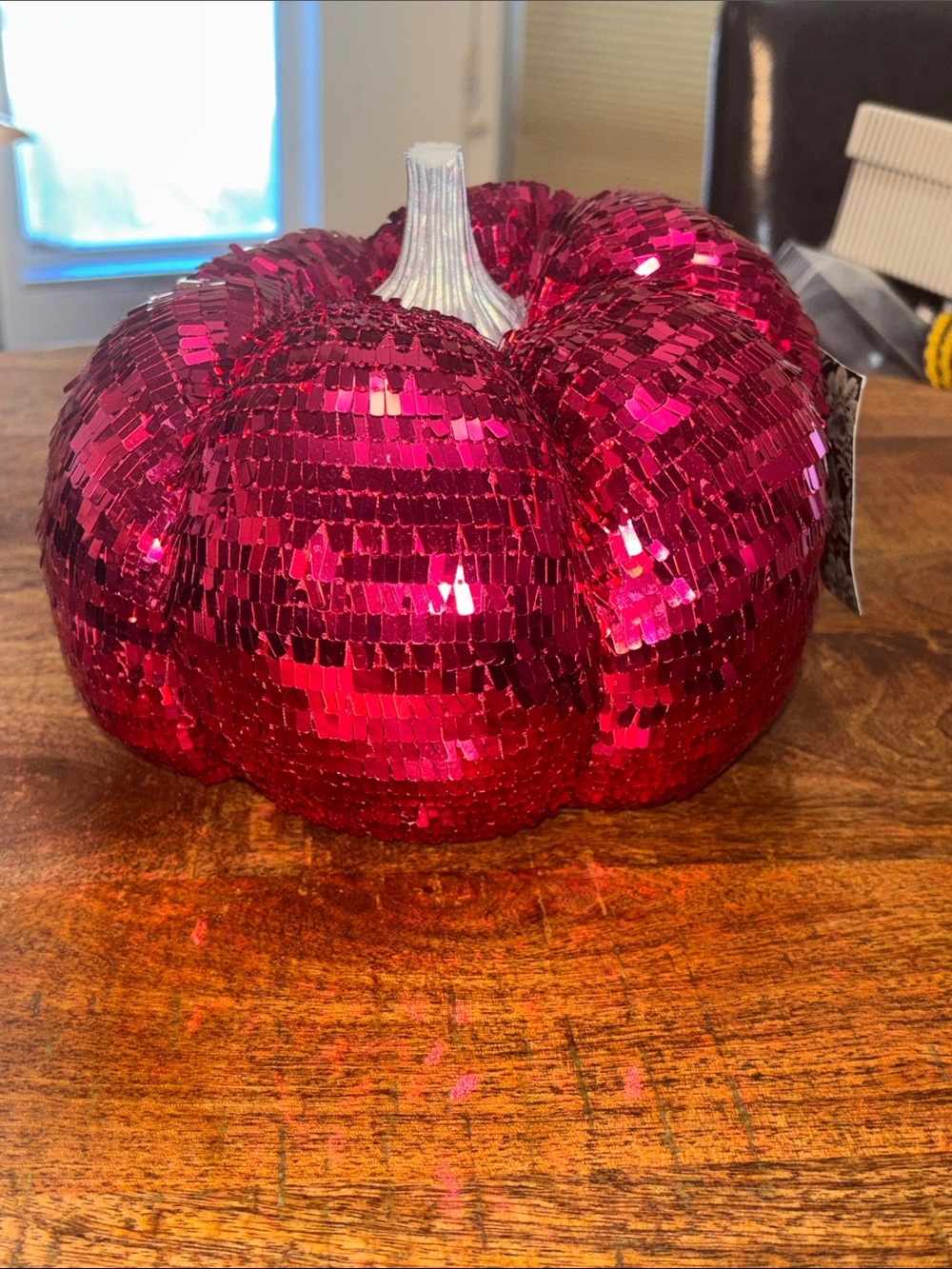 NWT Disco Hot Pink Sequin Plush Pumpkin